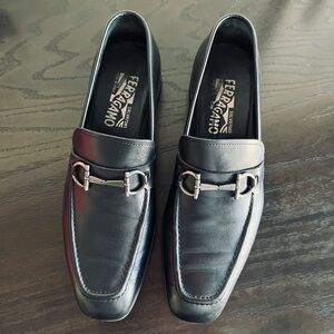 Salvatore Ferragamo Black Leather Loafers Men’s Size 8 with Original Box